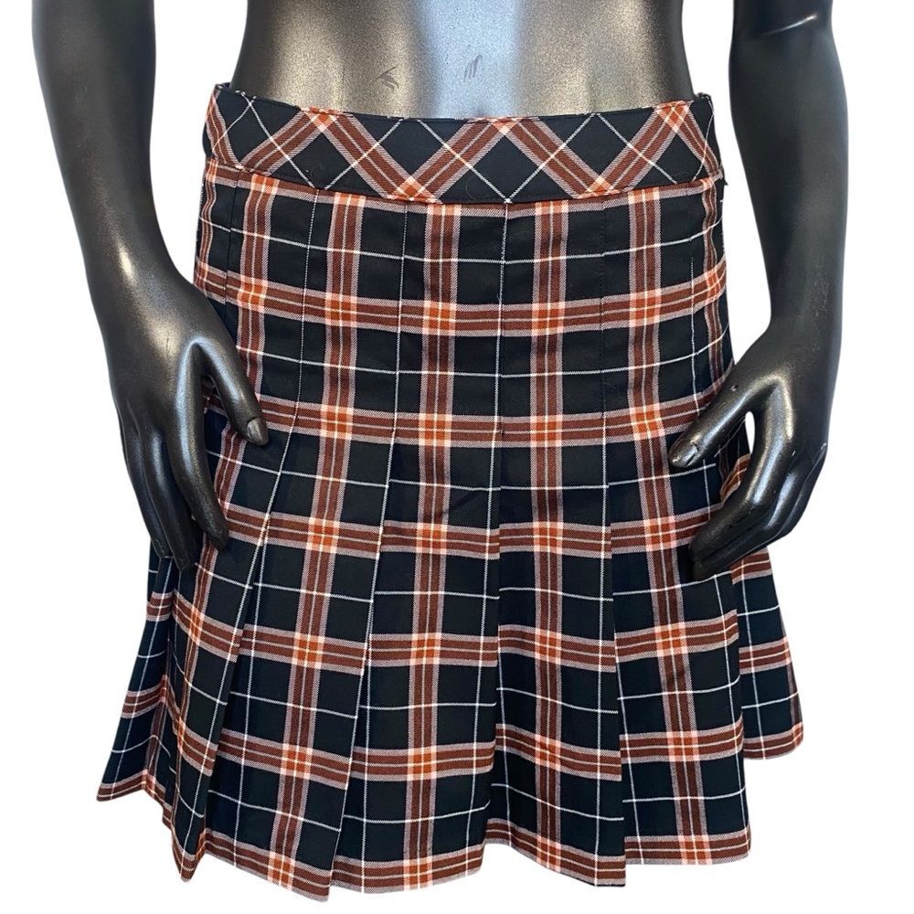 Divided Plaid Mini Skirt Academia Scholastic Pleated Side Zip School Girl SZ 6